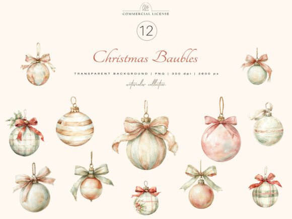 Download 12 PNG Christmas Baubles Clipart - Christmas baubles Collection