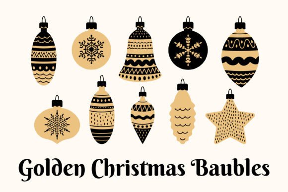 Download Golden Christmas Baubles - Christmas baubles Collection
