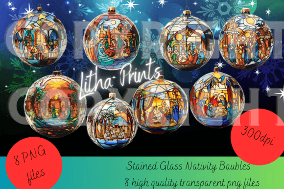 Download Stained Glass Christmas Baubles 3 - Christmas baubles Collection